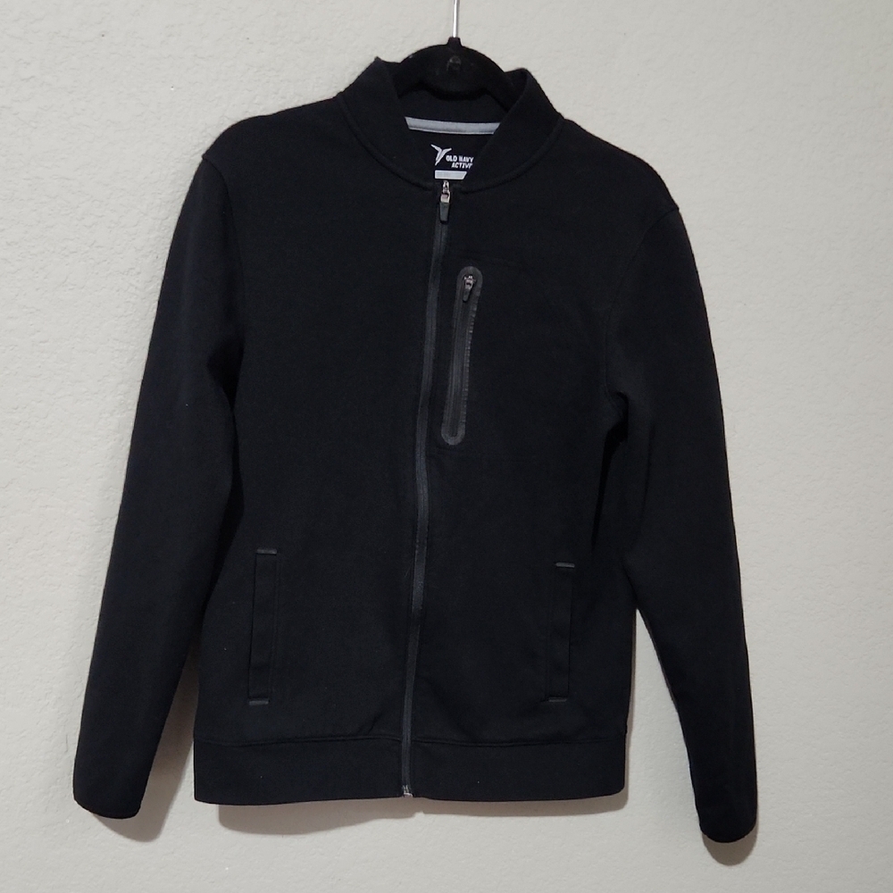 Old Navy Active Jacket Mens Size Small Go-Dry Black Full-Zip